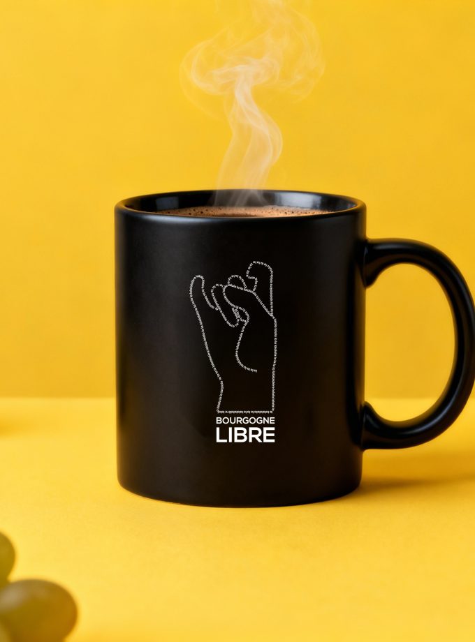 Mug brillant noir - Bourgogne libre