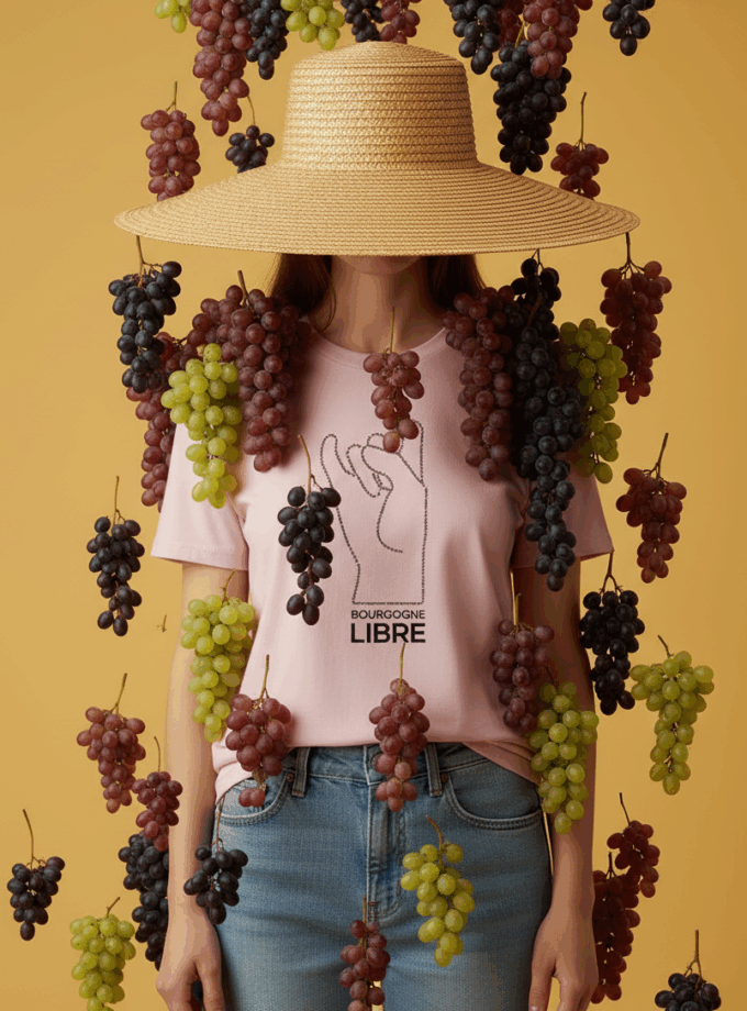 T-shirt de couleurs unisexe en coton biologique - BOURGOGNE LIBRE